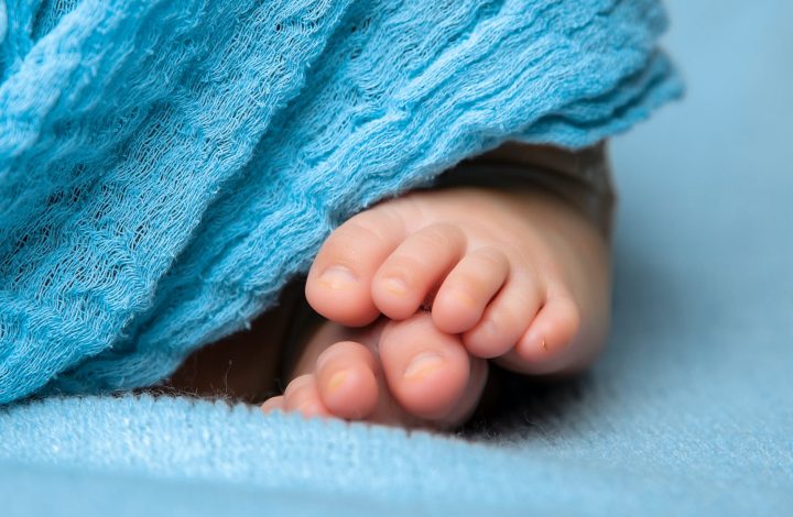 baby feet in close up view